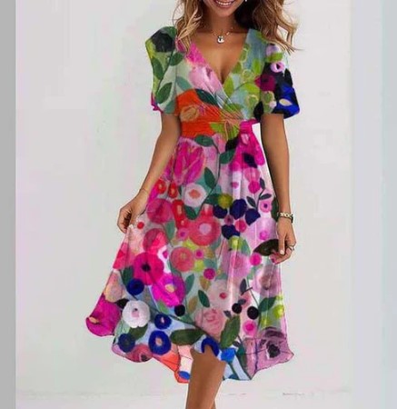 Elva | Damen Farbblock Kleid