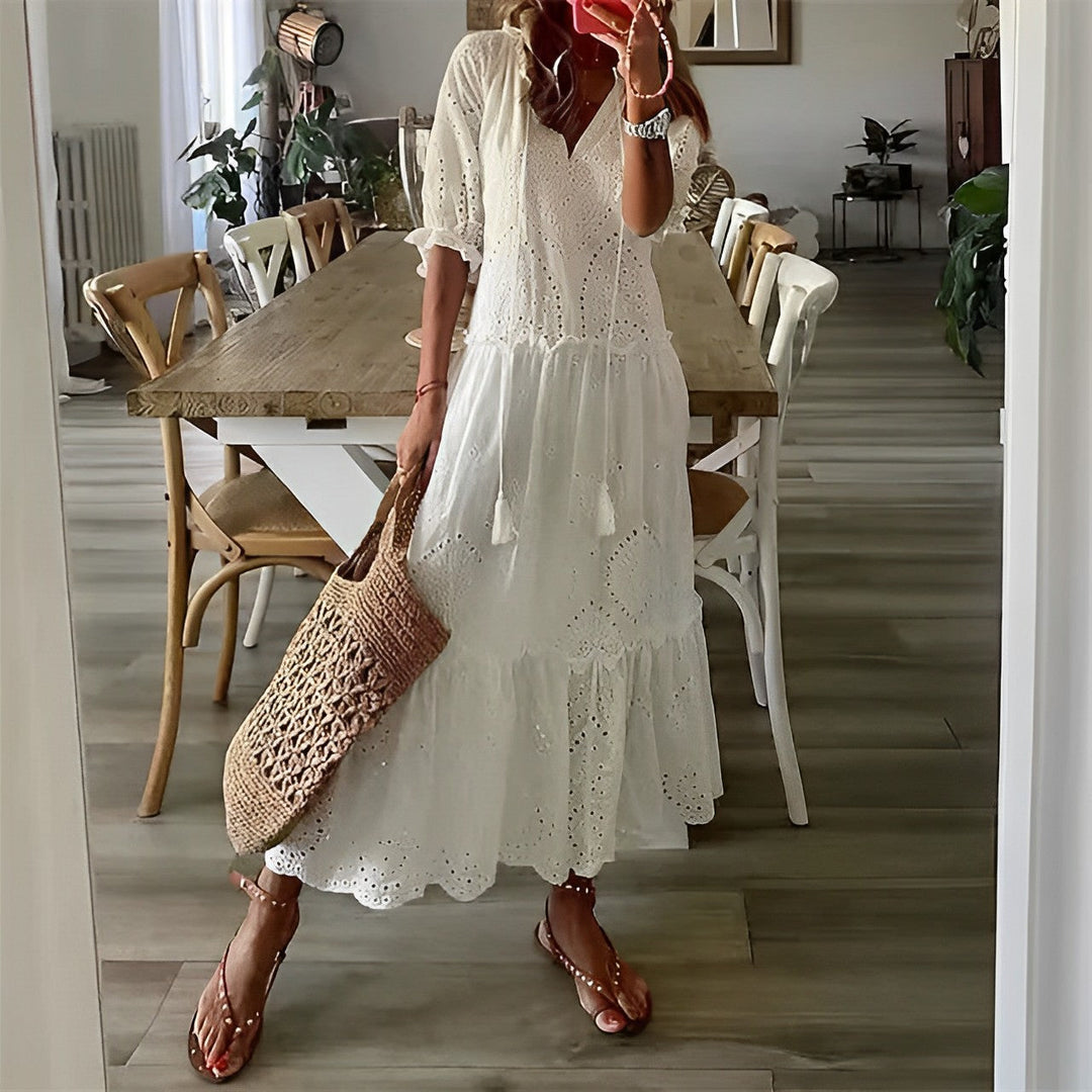Priya | Stilvolles Weißes Sommer Kleid Für Frauen