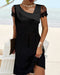 Lucetta | Damen Elegantes Schwarzes Minikleid Aus Spitze
