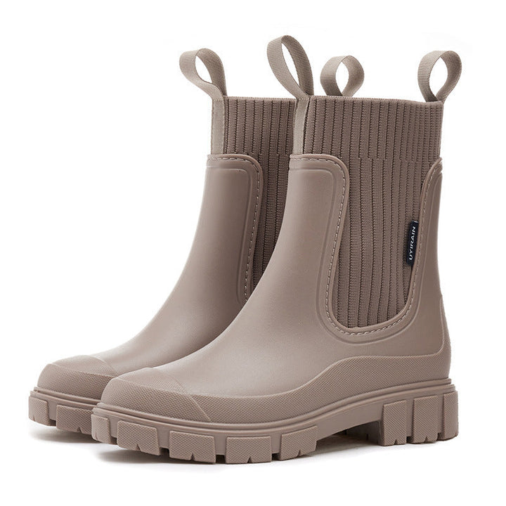 Stylische Damen-Regenstiefel Mit Rutschfester Sohle