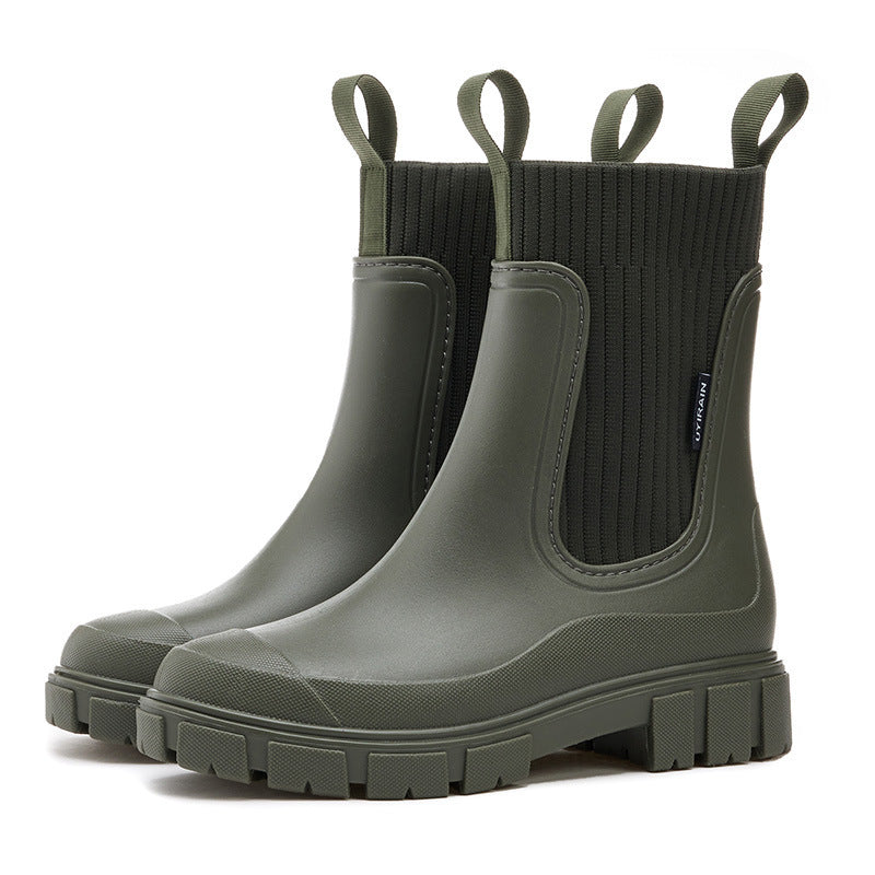 Stylische Damen-Regenstiefel Mit Rutschfester Sohle