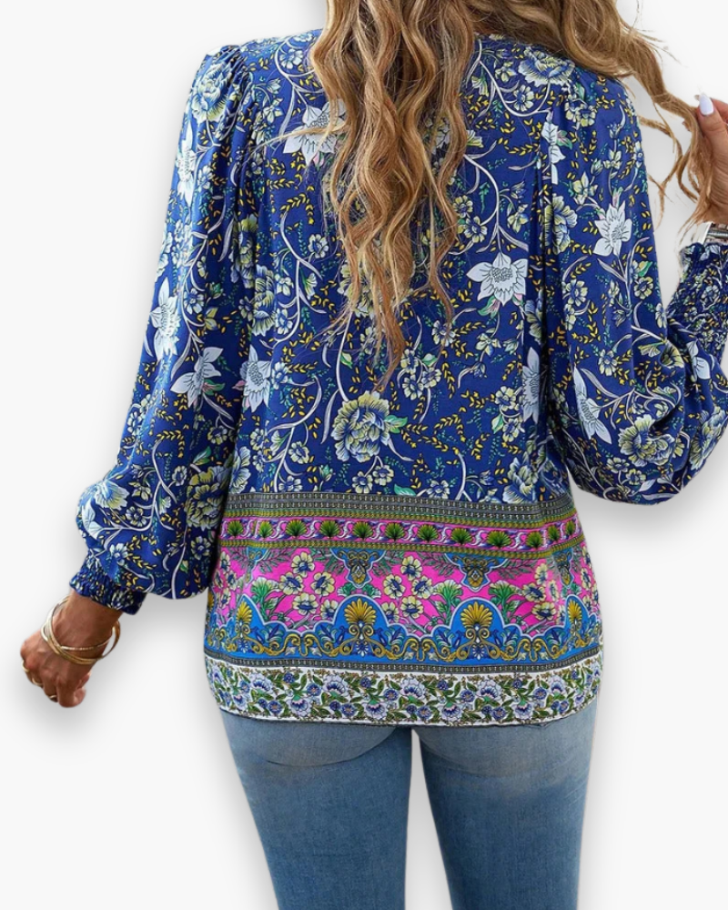 Calira | Damen Luftiges Blumen Sommer Oberteil
