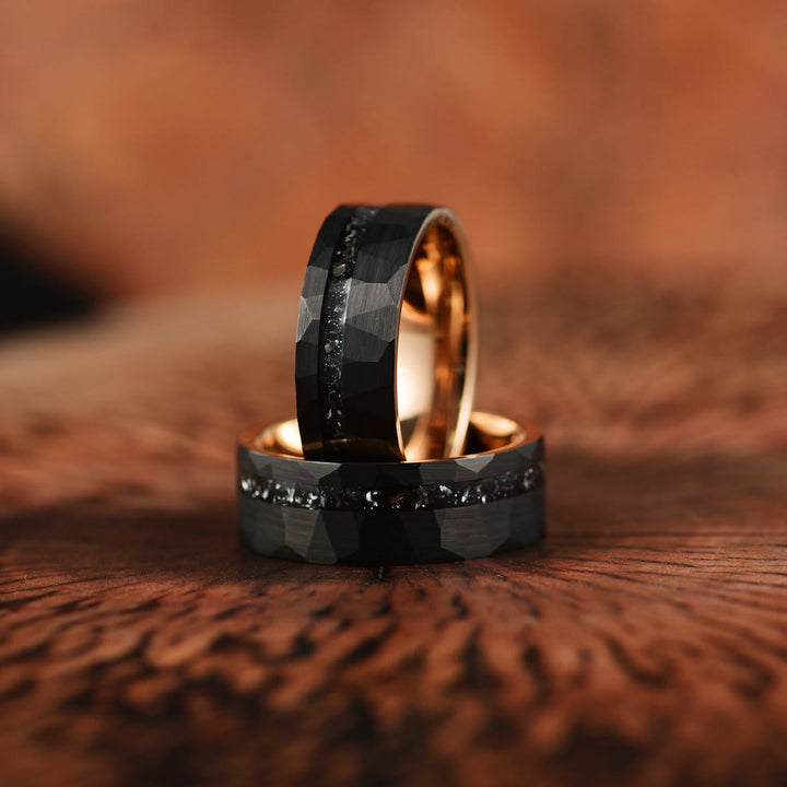 8 mm Schwarzer Turmalin Wolframcarbid Ring