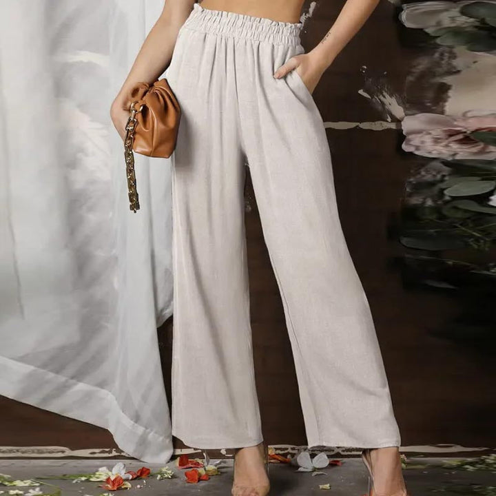 Vionette | Damen Hoher Taille und Weitem Bein Hose
