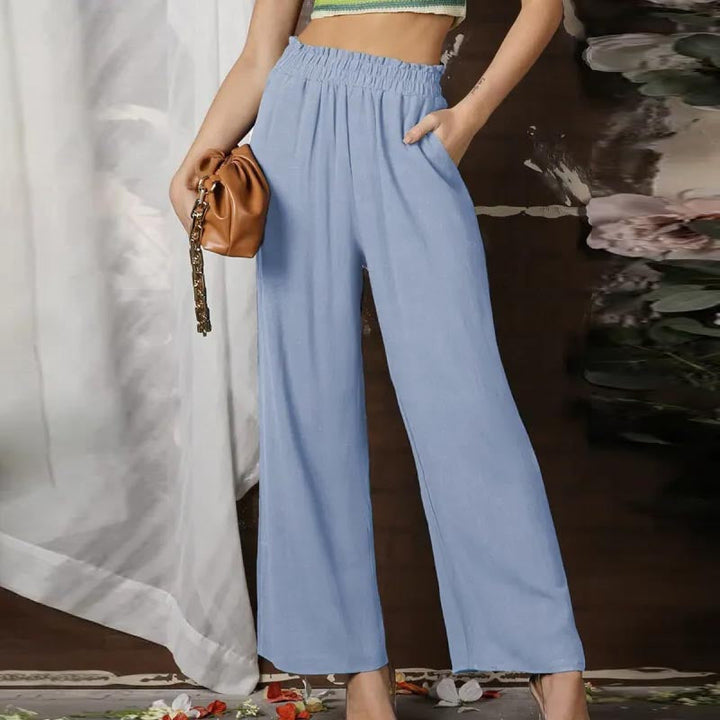 Vionette | Damen Hoher Taille und Weitem Bein Hose
