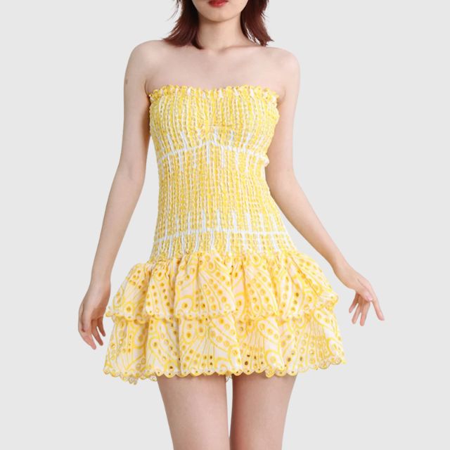 Liana | Minikleid Mit Versammelt Einzelheiten
