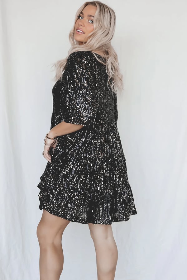 Azalea | Damen A-Linien Pailletten Partykleid