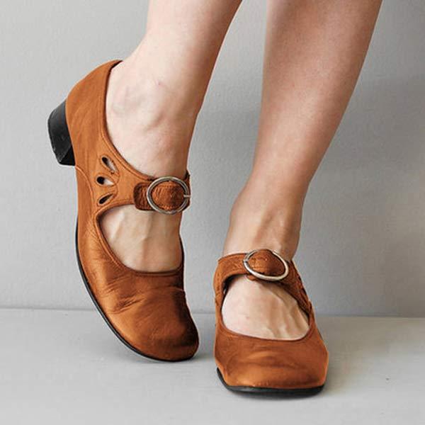 Beatrice | Jahrgang Schuhe Mit Abgerundeter Spitze