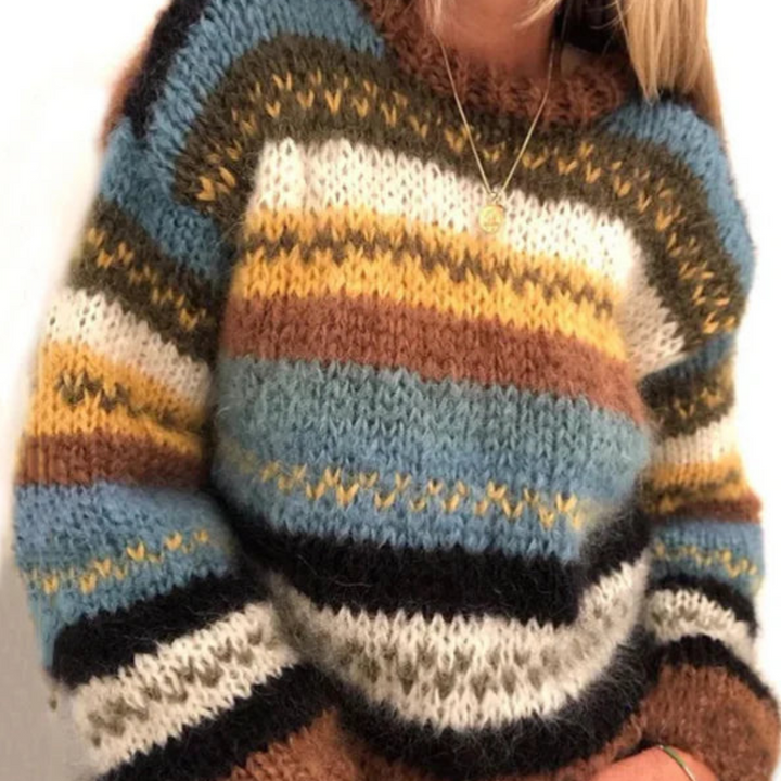 Liesl | Jahrgang Gestreift Stricken Pullover
