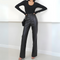 Zirelia | Damen Hoher-Taille Schwarze Hose