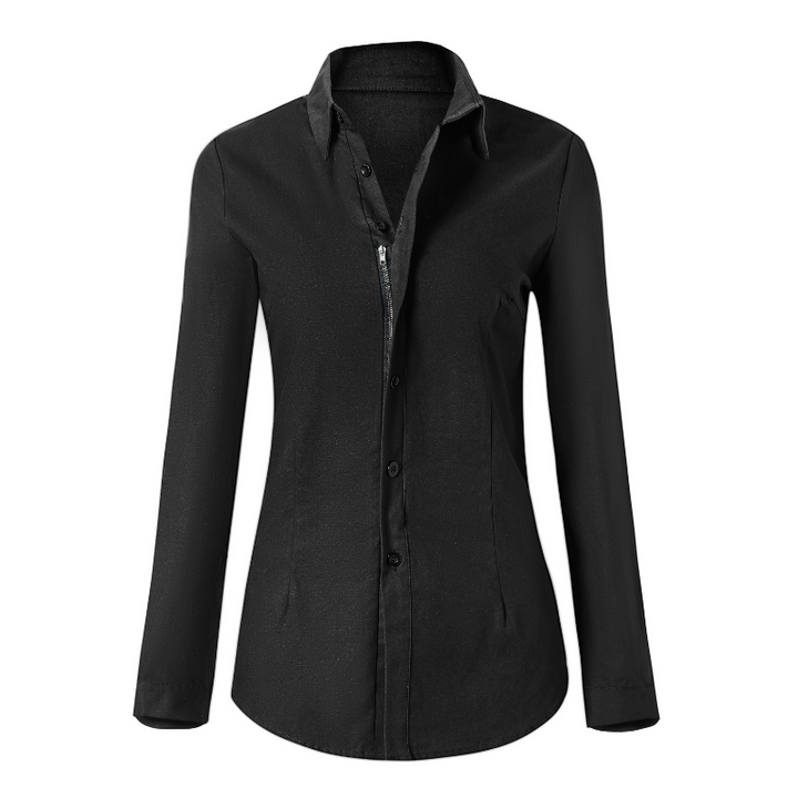 Elowen | Damen Bluse Mit Zurück Reißverschluss