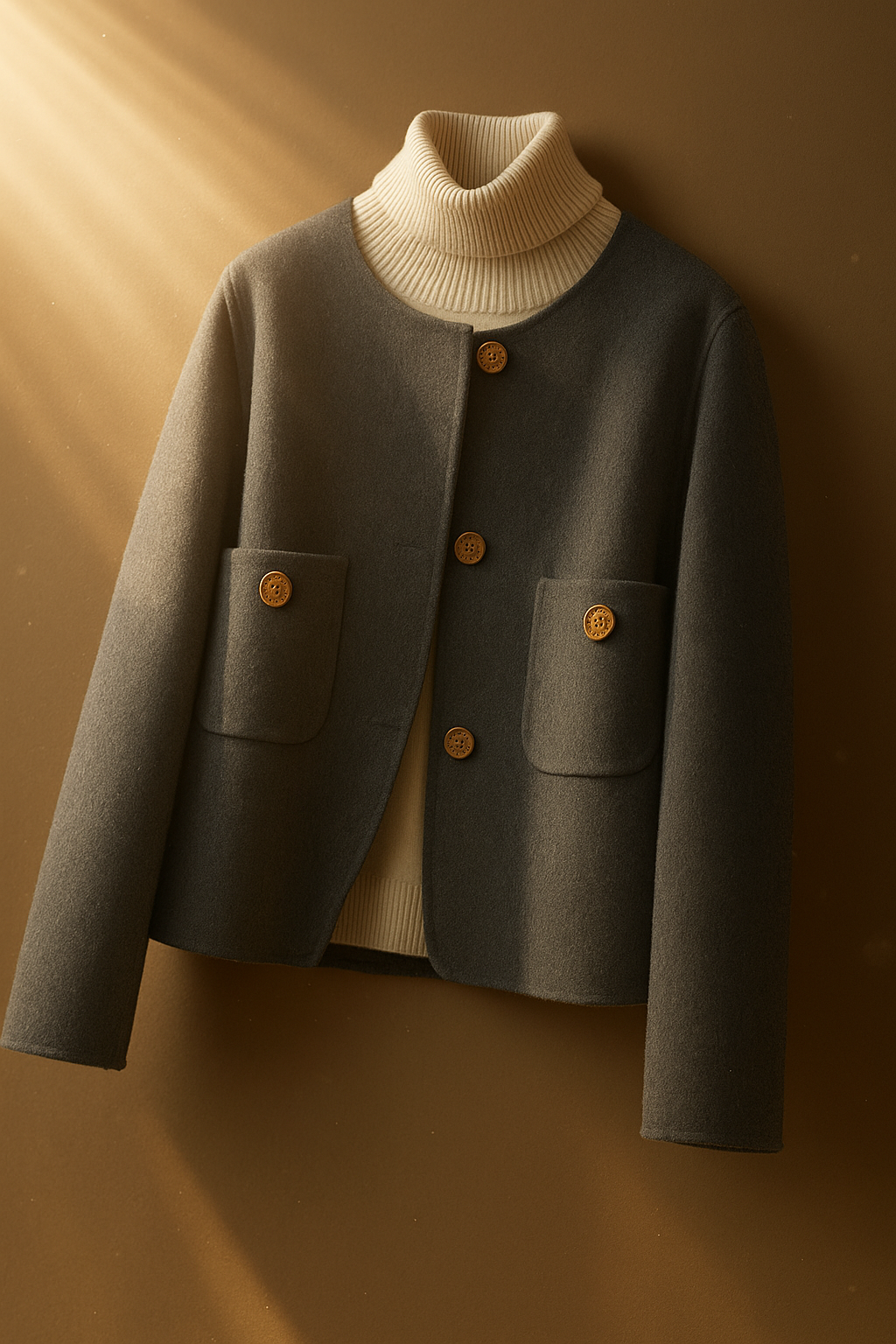 Damen Gekürzte Wollgemisch Jacke | Warm Und Stilvoll
