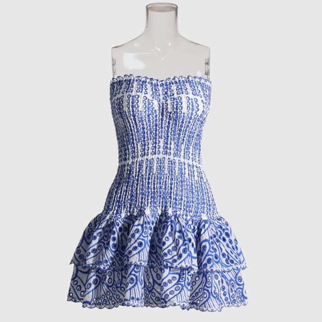 Liana | Minikleid Mit Versammelt Einzelheiten
