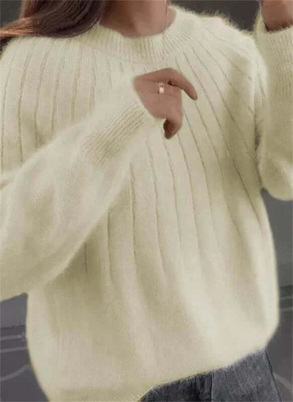Damen Flauschiger Kaschmir-Artiger Strickpullover