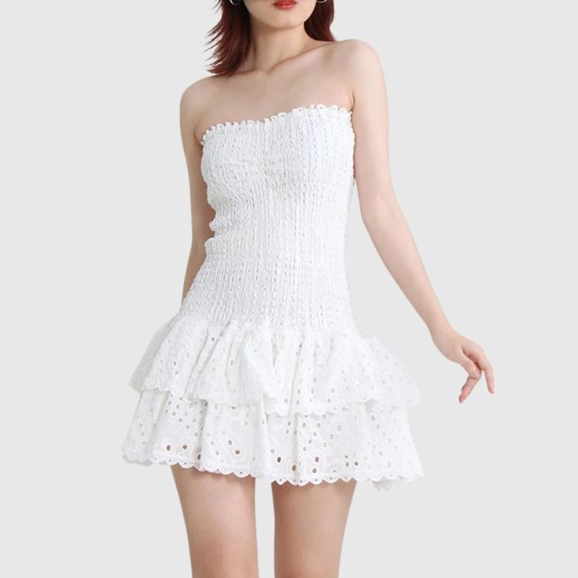 Liana | Minikleid Mit Versammelt Einzelheiten