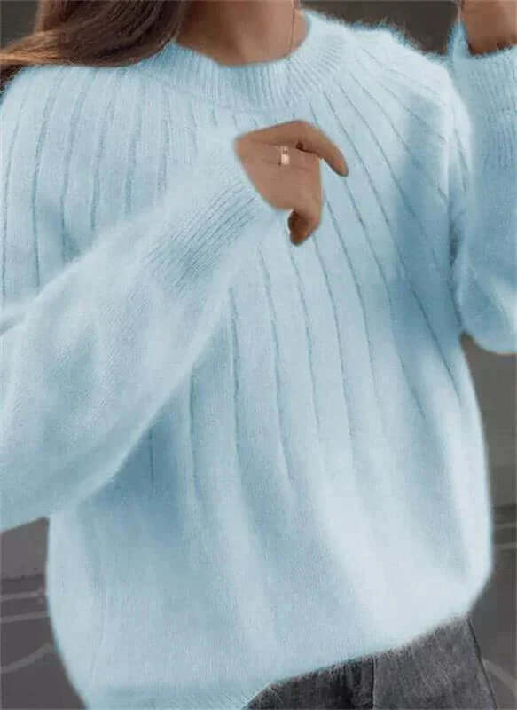 Damen Flauschiger Kaschmir-Artiger Strickpullover