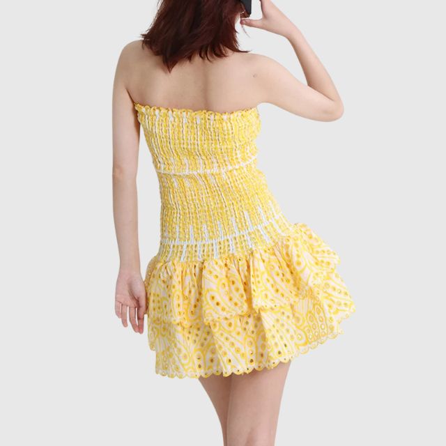 Liana | Minikleid Mit Versammelt Einzelheiten