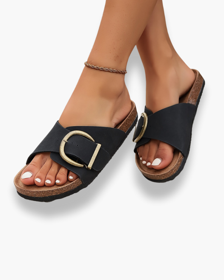 Elanira | Damen Elegante Kork Gleiten Sandalen