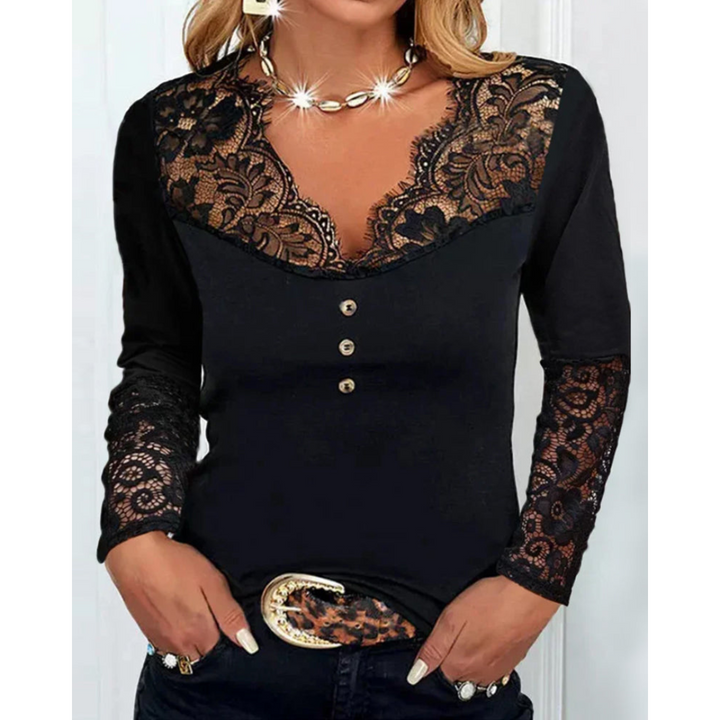 Evania | Damen V-Ausschnitt Bluse
