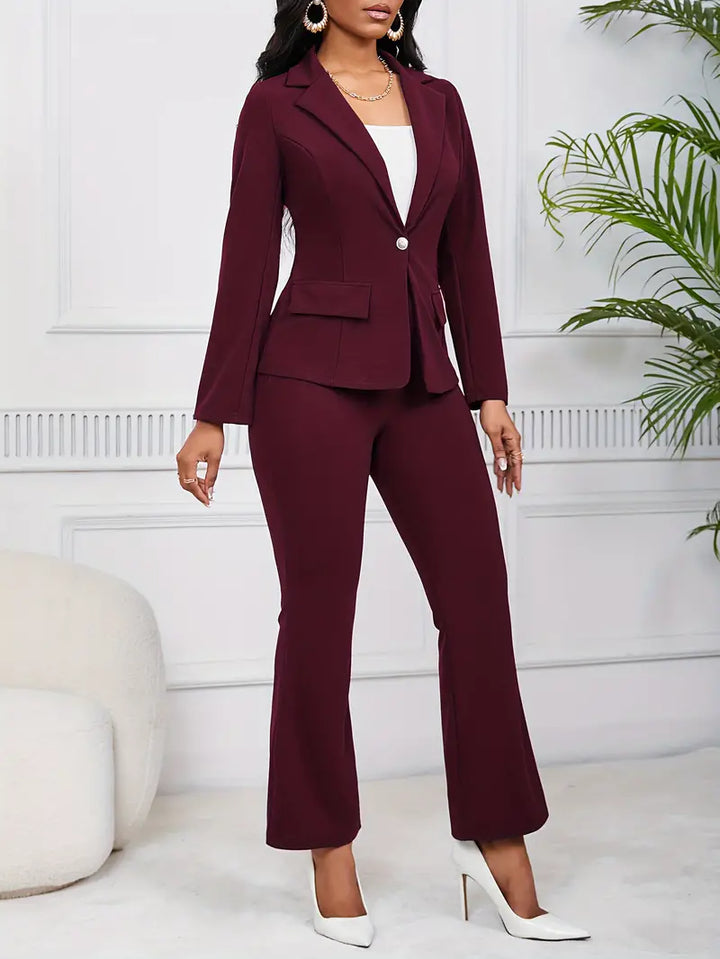 Ovidia | 2-Teiliger Damen Blazer und Bootcut-Hosenanzug