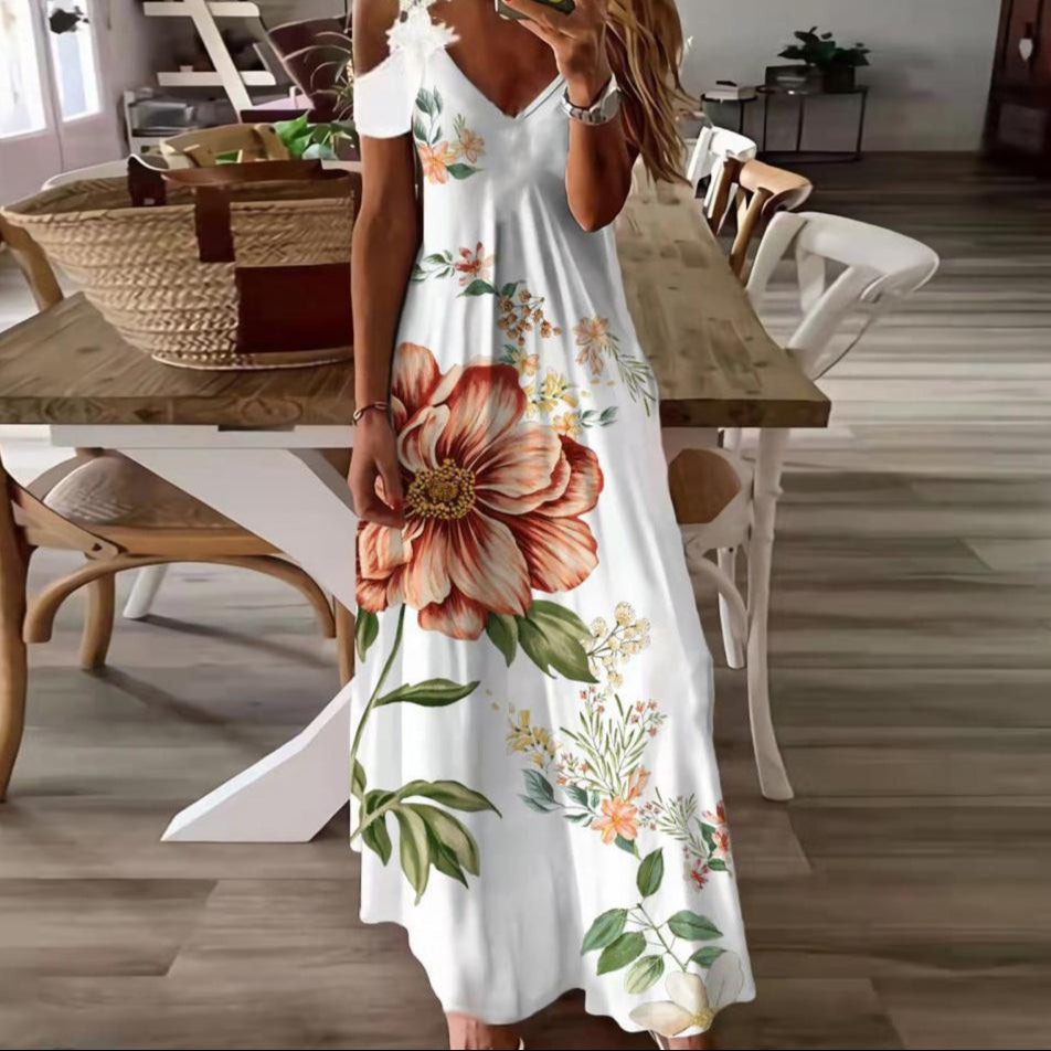 Floriane | Damen Fließendes Maxikleid