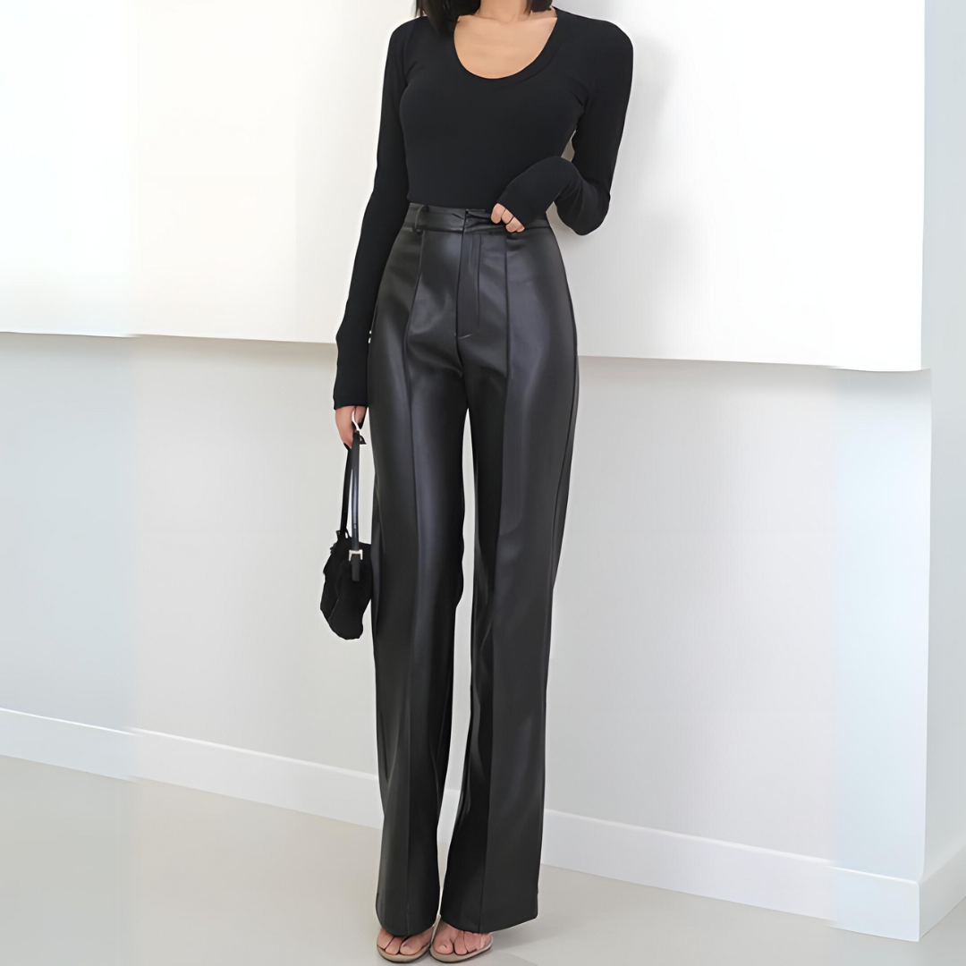 Zirelia | Damen Hoher-Taille Schwarze Hose
