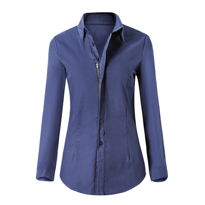 Elowen | Damen Bluse Mit Zurück Reißverschluss