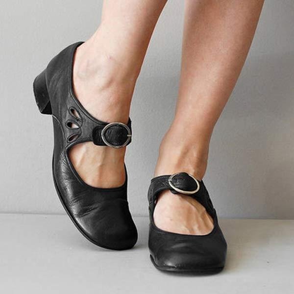 Beatrice | Jahrgang Schuhe Mit Abgerundeter Spitze