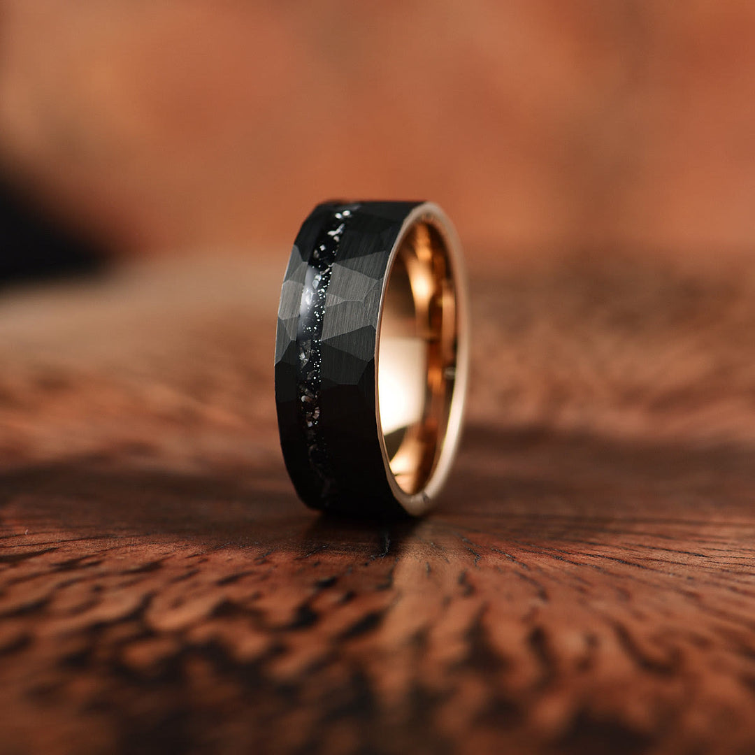 8 mm Schwarzer Turmalin Wolframcarbid Ring