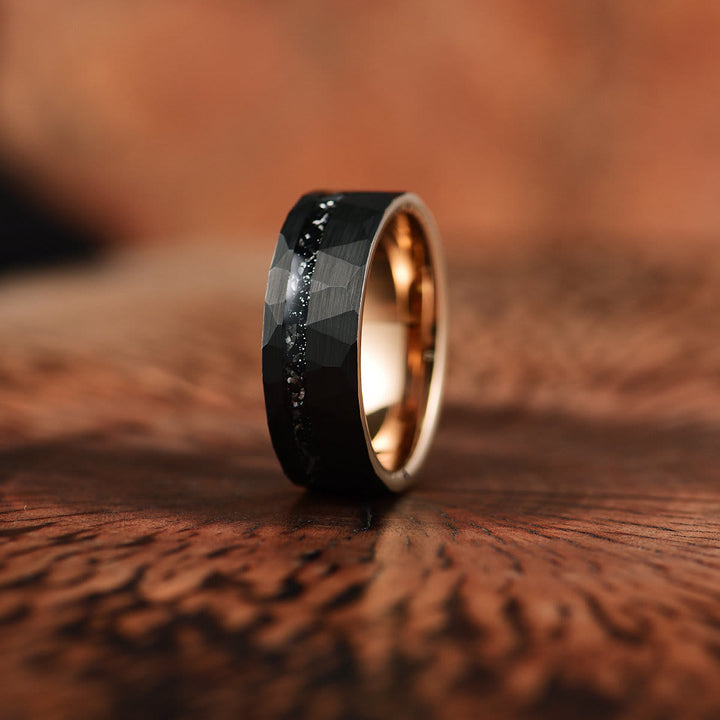 8 mm Schwarzer Turmalin Wolframcarbid Ring