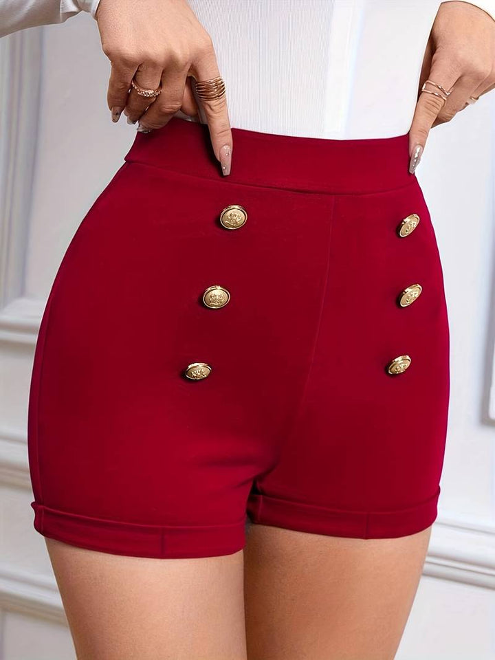 Alethea | Stylische Damen Sommer Kurze Hose mit Dekorativen Knöpfen