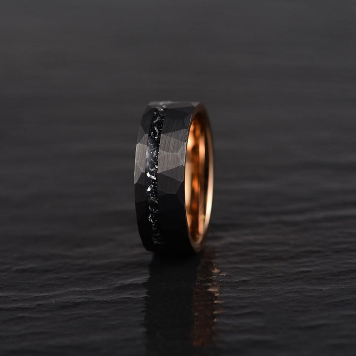 8 mm Schwarzer Turmalin Wolframcarbid Ring