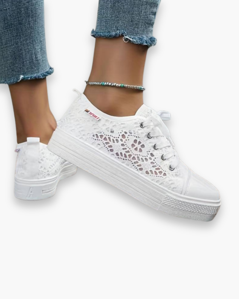 Evelyne | Damen Elegante Spitzen Turnschuhe