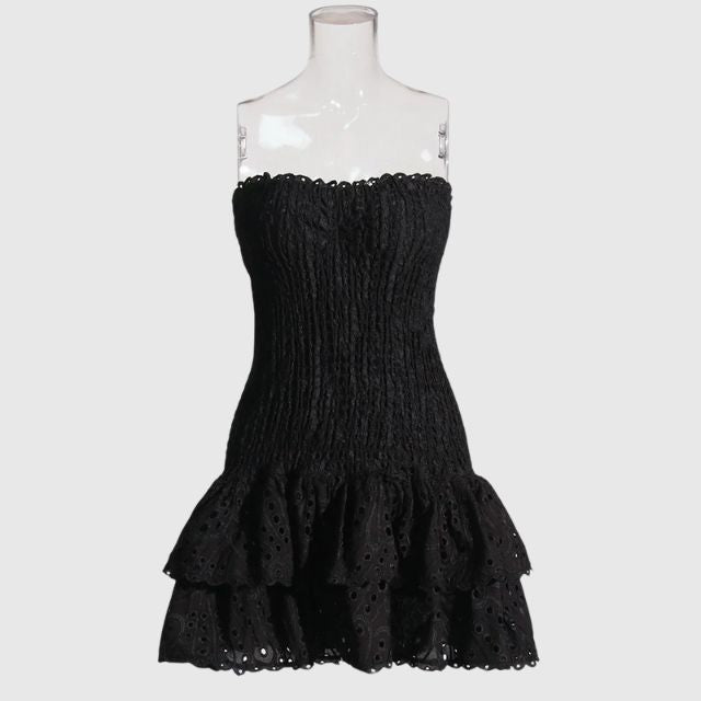 Liana | Minikleid Mit Versammelt Einzelheiten