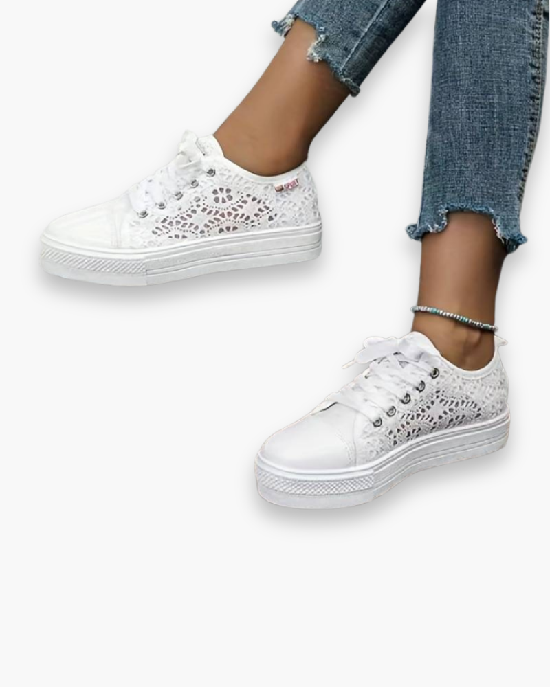 Evelyne | Damen Elegante Spitzen Turnschuhe