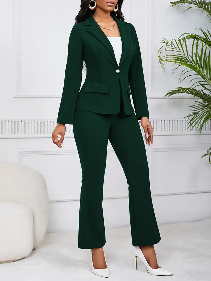 Ovidia | 2-Teiliger Damen Blazer und Bootcut-Hosenanzug