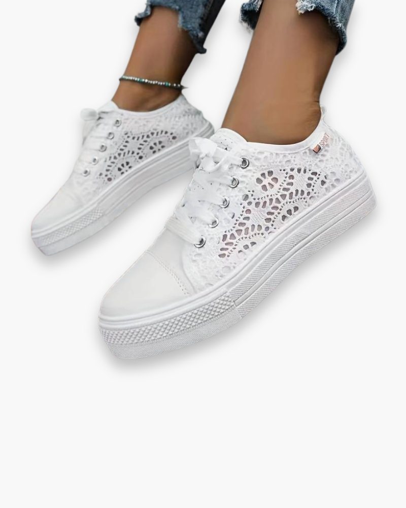 Evelyne | Damen Elegante Spitzen Turnschuhe