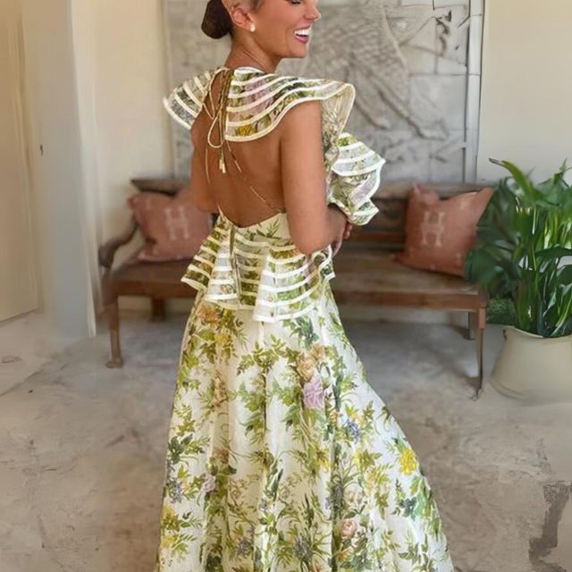 Phyrna | Viviana Blumig A-Linien Kleid