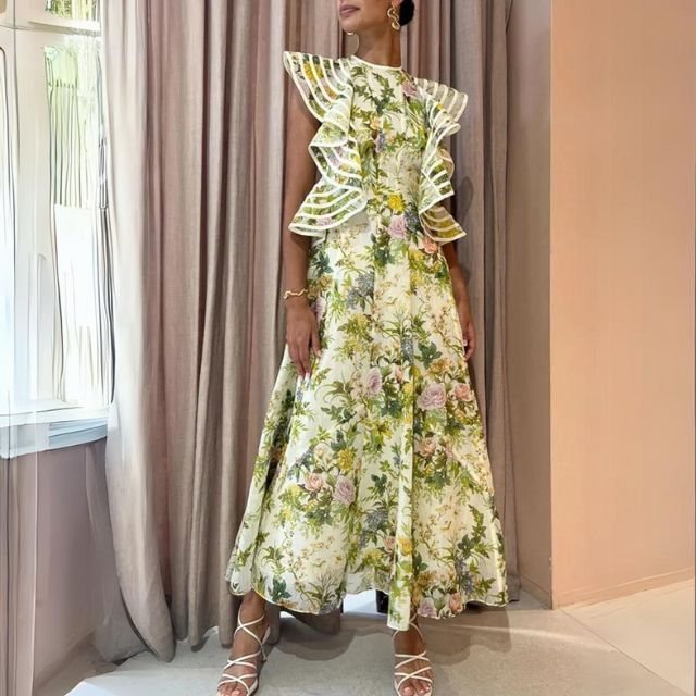 Phyrna | Viviana Blumig A-Linien Kleid