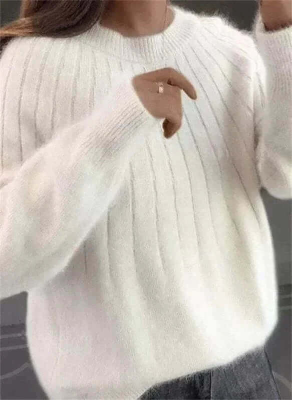Damen Flauschiger Kaschmir-Artiger Strickpullover