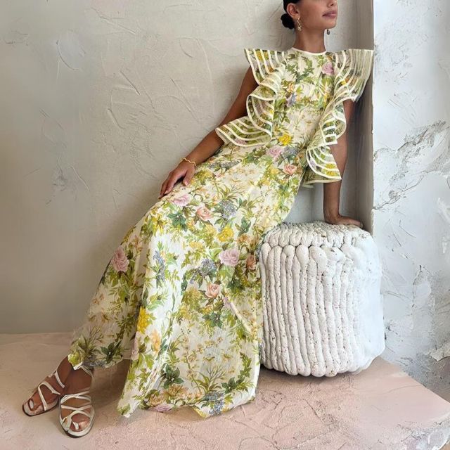 Phyrna | Viviana Blumig A-Linien Kleid