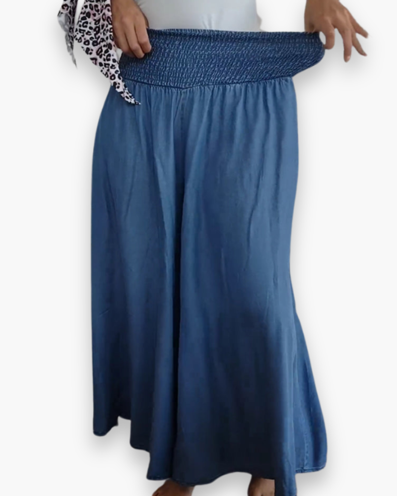 Isara | Damen Hohe-Taille Weites-Bein Sommer Hose
