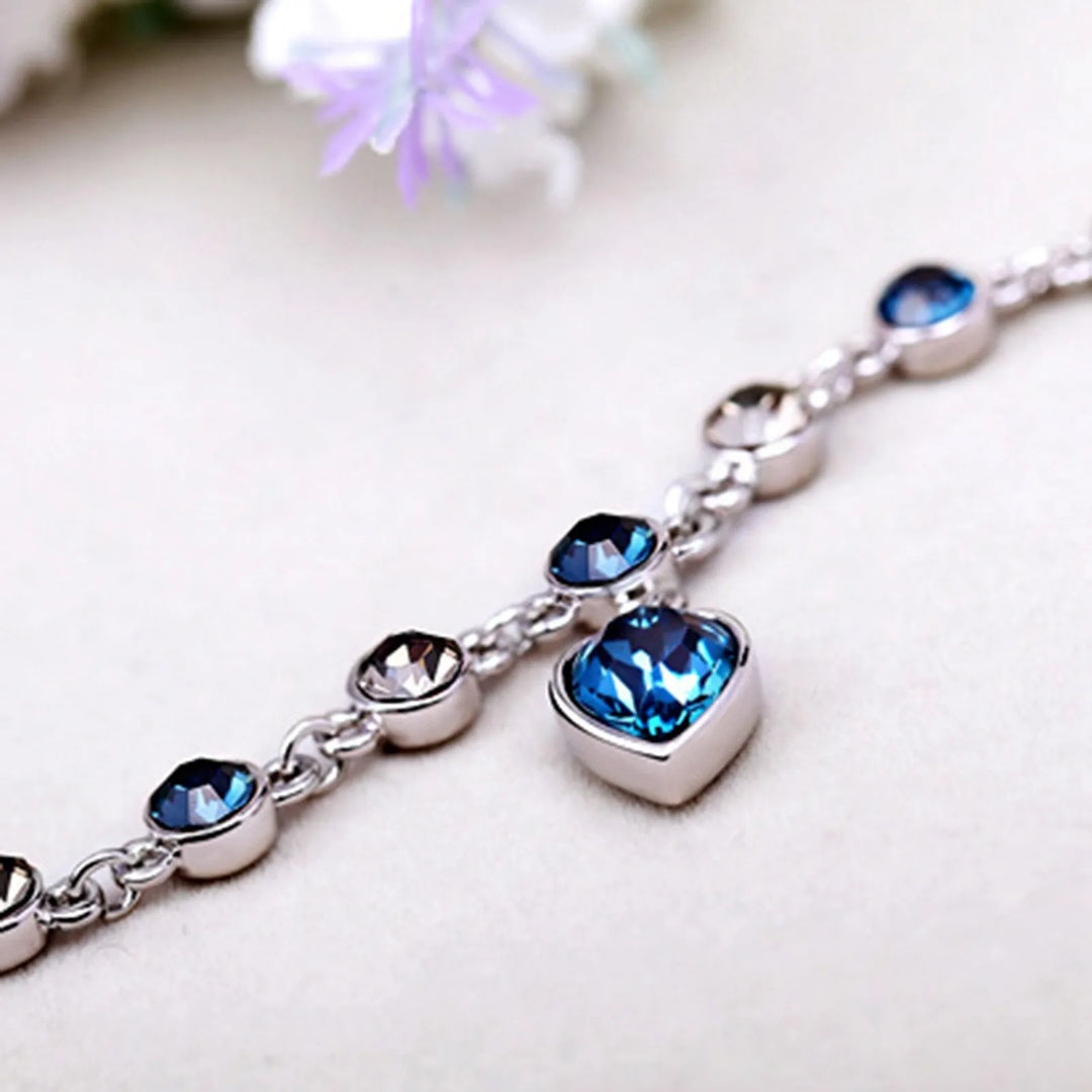 Luna | Verstellbares Sterling Silber Kristall Armband