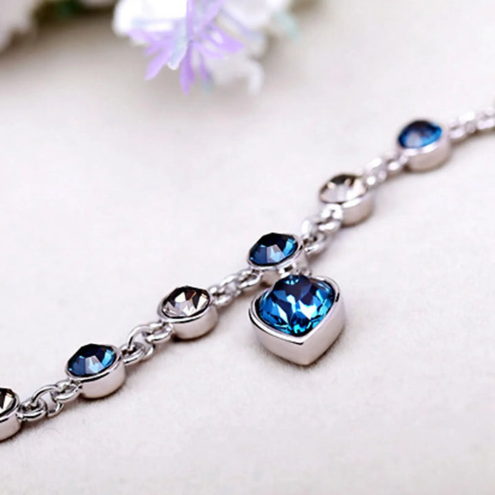 Luna | Verstellbares Sterling Silber Kristall Armband