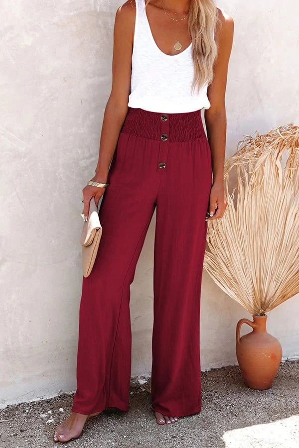Kaia | Damen-Leinenhose Mit Weitem-Bein Für Strand, Reisen und Alltag Tragen