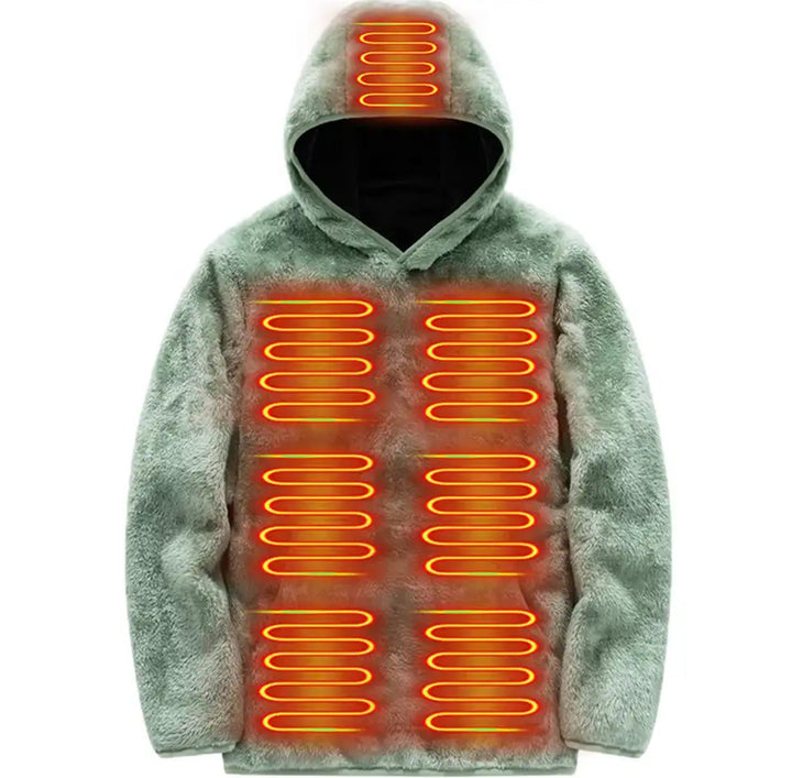 Elektrisch Beheizter Vlies Kapuzenpullover | Kuscheliger Winterpullover