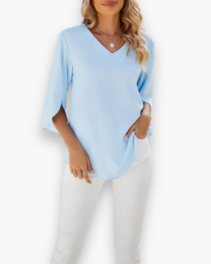 Miralyn | Damen Elegante V-Ausschnitt Bluse