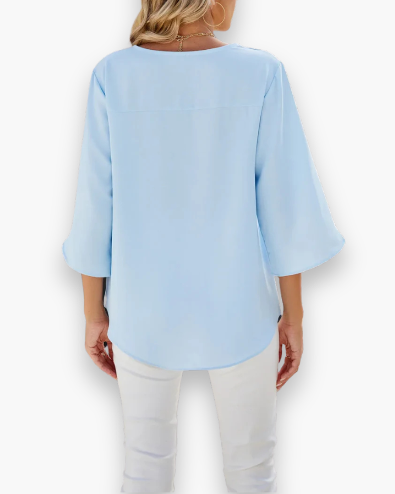 Miralyn | Damen Elegante V-Ausschnitt Bluse
