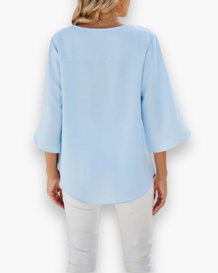 Miralyn | Damen Elegante V-Ausschnitt Bluse