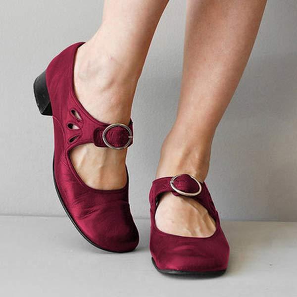 Beatrice | Jahrgang Schuhe Mit Abgerundeter Spitze
